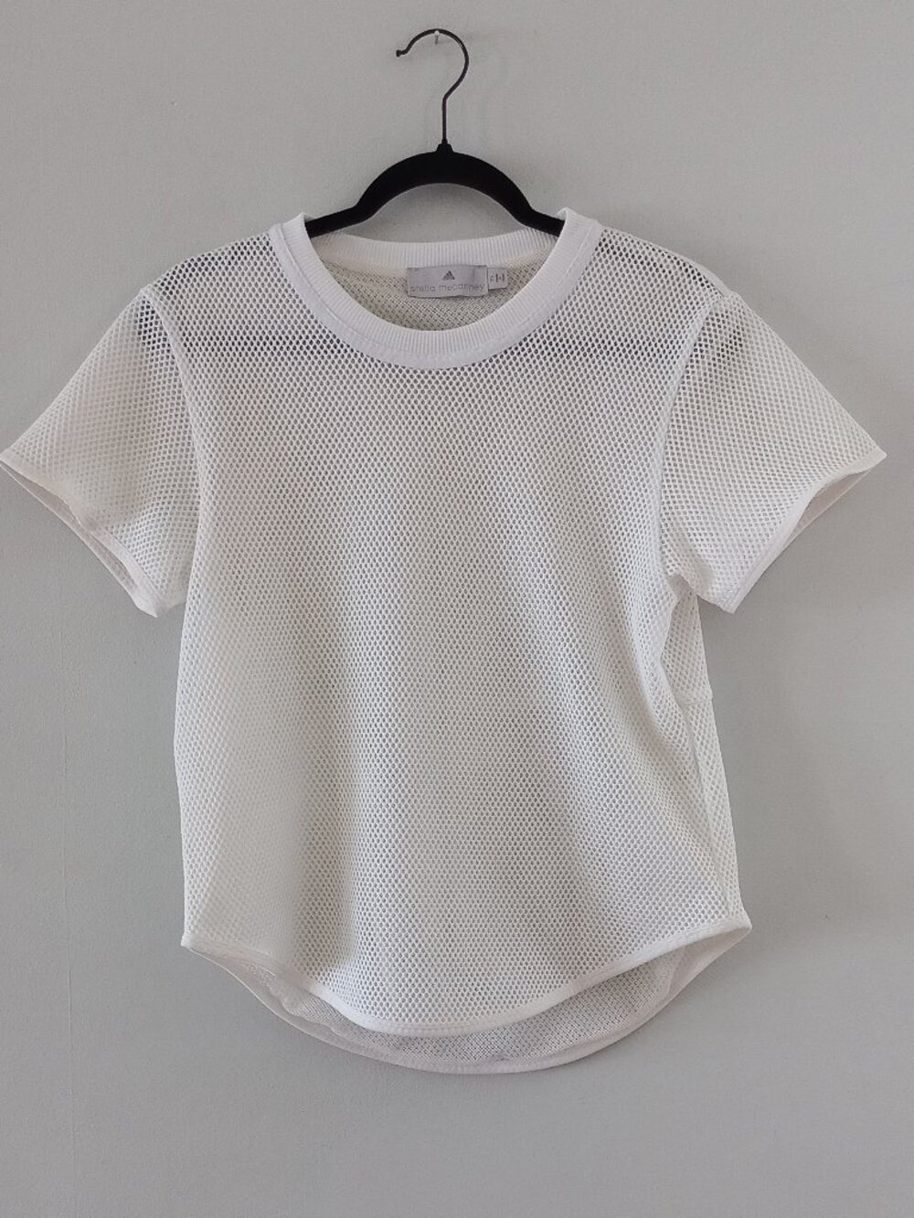 STELLA McCARTNEY ADIDAS white mesh t shirt top